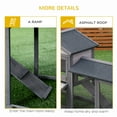 thumbnail image 3 of 58" Gray Rabbit Hutch - Wooden Bunny Cage with Run Area & Asphalt Roof, 3 of 9
