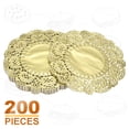 thumbnail image 3 of Uxcell 200pcs Lace Paper Doilies 3.5 Inch Gold Round Disposable Decorative Paper Placemats Hollow Flower Absorbing Papers for Cakes Desserts Food Decoration Wedding Birthday, 3 of 7