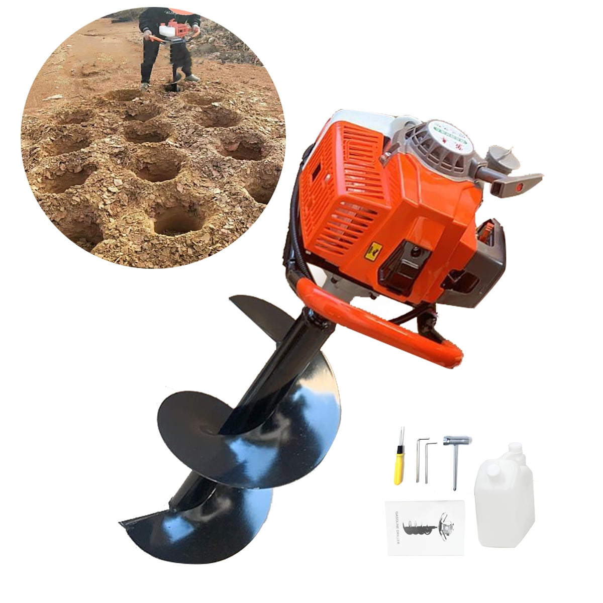 SUDEG 63CC 2Stroke 2 HP Post Hole Digger with 30cm Drill Gas Powered