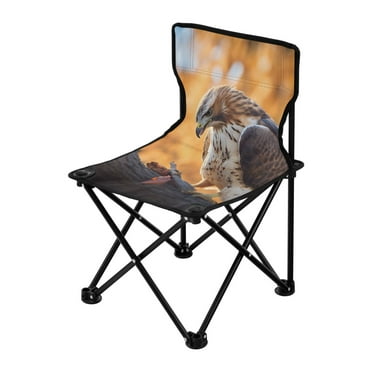 Eagle on Tree Portable Camping Chair Small for Kids Outdoor Folding Beach Chair Fishing Chair Lawn Chair with Carry Bag