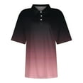 thumbnail image 3 of KDDYLITQ Womens Golf Shirts Collared Short Sleeve T Shirt Lightweight Moisture Wicking Polo Casual 3 Buttons Golf Outfits Pink XL, 3 of 4