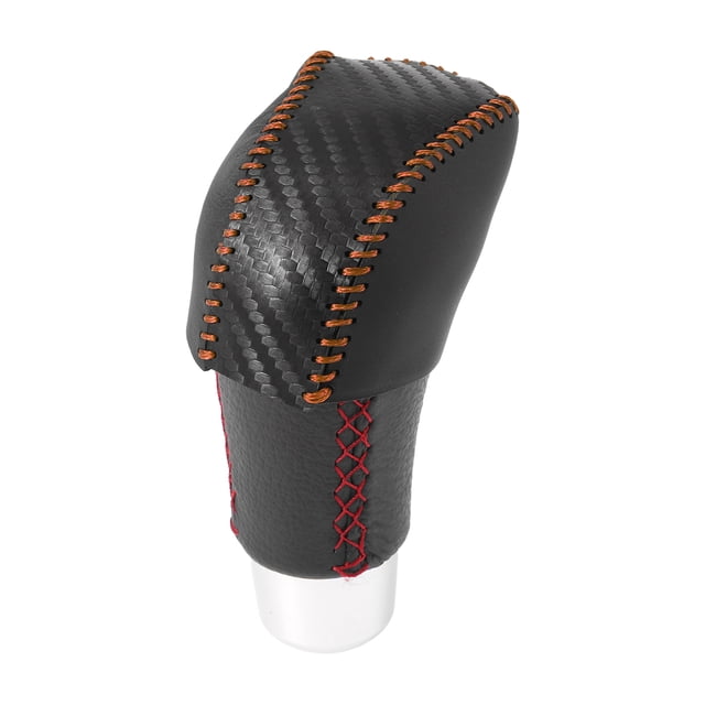 Cubierta de pomo de cambio de marcha Unique Bargains Protector de manija de cambio de automóvil para Lexus RX350 2023-2024 Patrón de fibra de carbono negro negro marrón cuero de microfibra