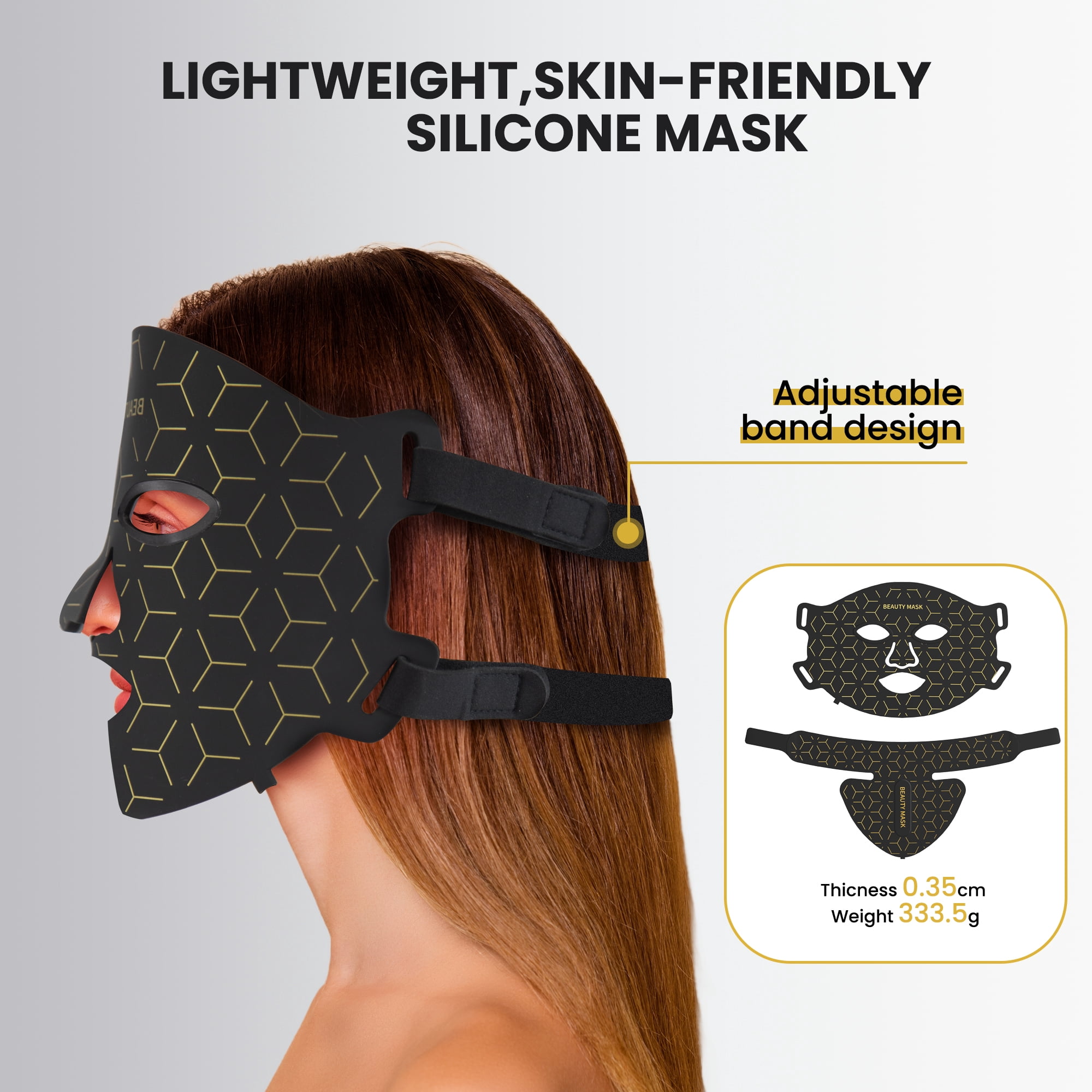 EASYINBEAUTY Red Light Therapy for Face & Neck, Hands-Free Silicone for Anti-Aging, Acne,Wrinkle Reduction & Sensitive Skin During Yoga or Work