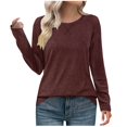 thumbnail image 2 of SDNall Blouses for Women, Blouses for Women Fashion, T-Shirts for Women, Fashion Women Casual Long Sleeve Round Neck Loose T-Shirt Blouse, Blouses for Women Casual, Sleeves for Women, 2 of 9