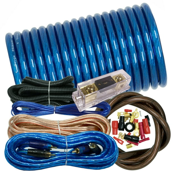 3000W Car Audio Blue 4 Gauge Pro AMP / Amplifier Power Wiring Kit Pro