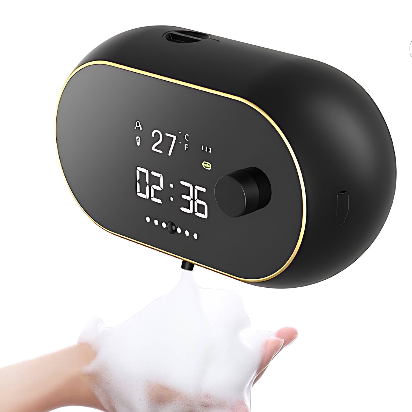Automatic Foaming Hand Soap Dispenser Touchless Wall Mount Upgrade Horizontal 450ml Multifunctional Rechargeable Foam Soap Dispenser with LCD Display Self-cleaning for Bathroom Kitchen Laundry