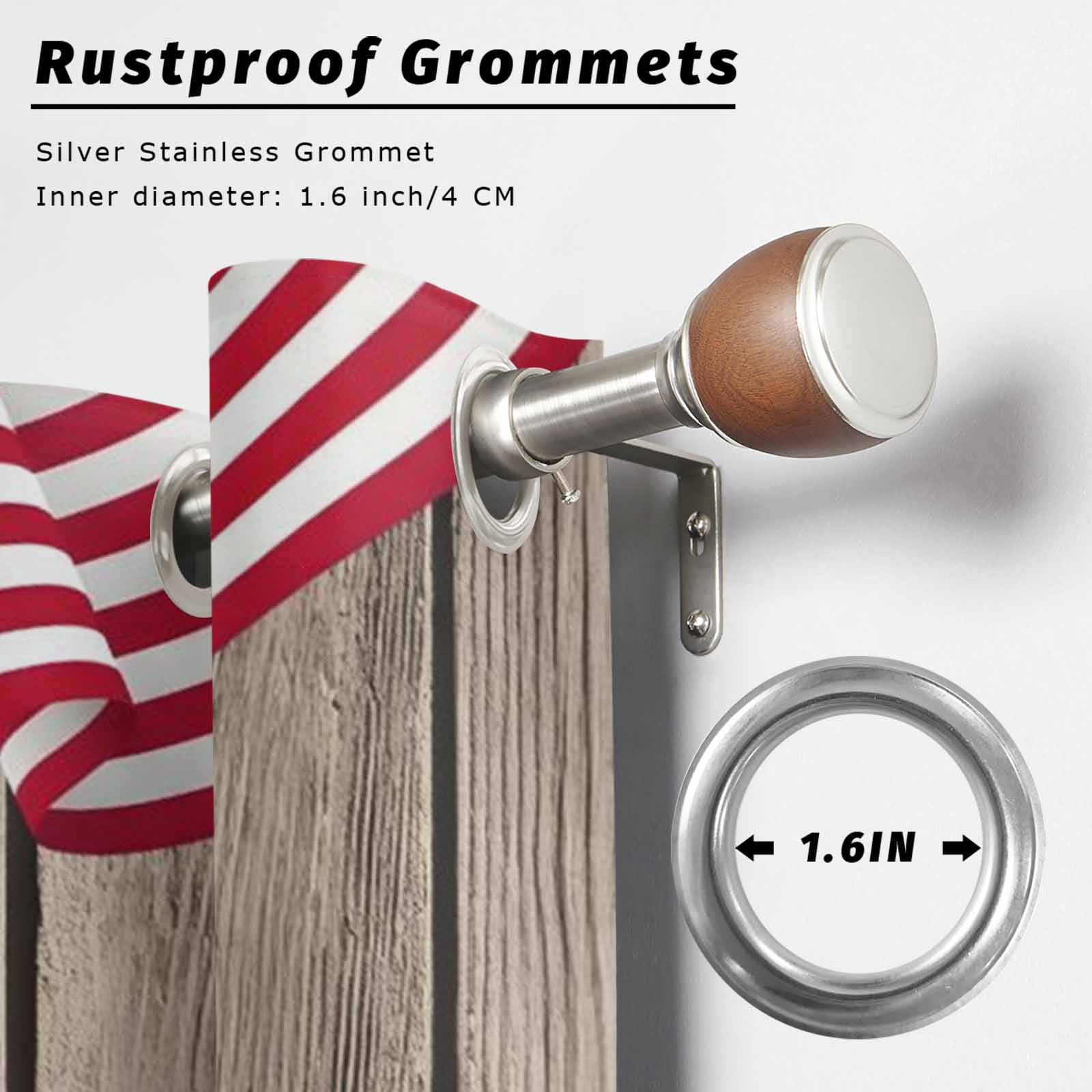 Anniversary Outdoor Curtains for Patio, Patriot Eagle USA Flag Independence Day Wood Sunshade Privacy Drapes Grommet Waterproof Outside Curtains for Porch/Cabana/Balcony 54"x 95", 1 Panel