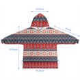 thumbnail image 7 of Red and Blue Christmas Knitted Pattern Blanket Hoodies for Kids 6-13YR Oversize Wearable Blanket Hoodies for Boys Girls Teens, 7 of 7