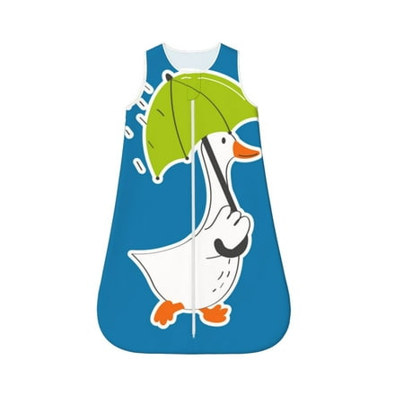 

Fotbe Goose Holding an Umbrella Pattern Sleep Sack - Baby Wearable Blanket with Zipper Extra Soft Cotton Sleeveless Sleeping Bag for Infants-Large