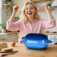thumbnail image 6 of TLGREEN 2.5qt Enameled Cast Iron Dutch Oven for  Bread Baking, Oven Safe Dutch Oven Pot with Lid, Non-Stick Bread Oven Pot, Blue, 6 of 11