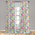 thumbnail image 5 of Ambesonne Colorful Curtains, Cartoon Dog Paw Traces, Pair of 28"x63", Purple Blue Green, 5 of 5