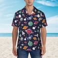 thumbnail image 4 of Lsque Rocket Satellite pattern Hawaiian Shirt for Men, Unisex Summer Beach Casual Short Sleeve Button Down Shirts-Small, 4 of 9