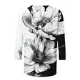 thumbnail image 4 of Ounisa Womens 3/4 Sleeve Tops 2025 Summer Floral Print Round Neck Shirts Loose Fit Three Quarter Sleeve Tshirts, 4 of 6