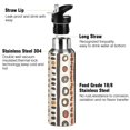 thumbnail image 3 of Yayeee 20oz Insulated Water Bottle Double Wall Stainless Steel with Flip Straw Lid, Black Abstract Dots, 3 of 7