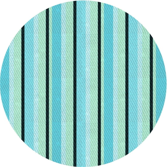 Ahgly Company Machine Washable Indoor Round Transitional Light Sea Green Area Rugs, 3' Round