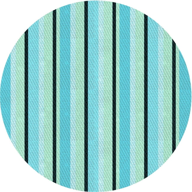 Ahgly Company Machine Washable Indoor Square Transitional Light Sea Green Area Rugs, 3' Square