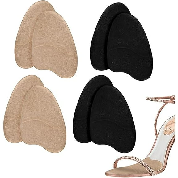 4 Pairs Forefoot Cushion Inserts for Women Shoes, Non-Sliding Insole Pads for Open Toe,Shoe Pads for Women Shoes Too Big
