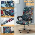 thumbnail image 4 of Stretch Printed Office Chair Cover Anti Pilling Machine Washable Computer Chair Slipcover With Zipper for Meeting Room Reception Room Office Home, 4 of 11