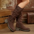 thumbnail image 6 of Wowcloth Women's Knee High Boots - Multi-Color Buckle Design with Chunky Heel and Suede Texture, Vintage Style Casual Fashion Boots for Autumn Winter, 6 of 9