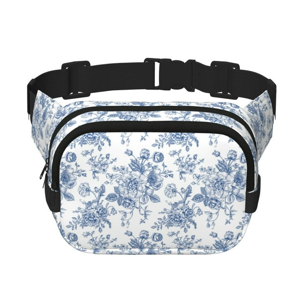 Fotbe Rose Flowers Cangurera Cuadrada con Estampado de Doble Capa, Bolsa de Cintura Ajustable Mini para Hombres y Mujeres