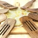 thumbnail image 4 of Belleza natural: juego de espátulas de madera, utensilios de cocina antirayaduras, perfectos para sartenes antiadherentes, fabricados con estructura de madera orgánica, 5 piezas, 4 of 5