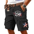 thumbnail image 2 of GrmtClth Independence Day Cargo Shorts for Men 4th Of July American Flag Print Summer Short Vintage Multi-Pocket Pants Soft Work Short Trousers Black L, 2 of 4