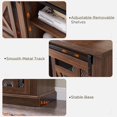 thumbnail image 3 of T4TREAM 70" Fireplace TV Stand for TVs up to 80 Inches, Farmhouse Entertainment Center with Adjustable Storage Shelves for Living Room, Brown, 3 of 8