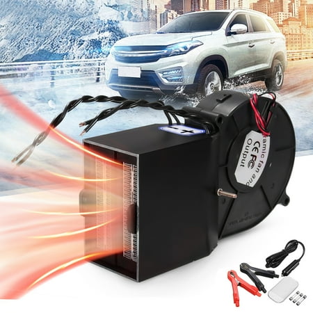 - Portable Adjustable 300W/500W Ceramic Car Fan Heater Heating Warmer Window Windshield Defroster Demister DC 12V Safe Protection Overheat