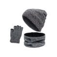 thumbnail image 2 of LAVA Winter Beanie Hat Scarf Gloves Set for Women Men Touch Screen Gloves Skull Cap Knit Neck Warmer Set (Gray), 2 of 9