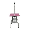 thumbnail image 4 of 46" Folding Dog Pet Grooming Table, Stainless Steel Frame, Rubber Mat, Adjustable Arm and Clamps, Pink, 4 of 9