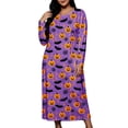 thumbnail image 2 of SELONE Long Nightgowns for Women Long Sleeve Plus Size Halloween Pajamas Dress Pumpkin House Dress Party Nightwear, 2 of 8