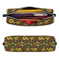 thumbnail image 2 of Yiaed Fall Daisy Leaf Nuts Print Leather Pencil Case - Leather Pen Pencil Holder - Elegant & Practical Pencil Pouch for Work & Office, 2 of 7