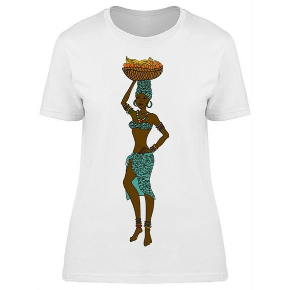 Balancing Fruit Black Woman T-Shirt Women -Image by Shutterstock, Female 3X-Large