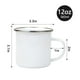 thumbnail image 2 of Tazas de café MAIKESUB esmaltadas blancas de 12 onzas con borde plateado, 4 unidades, 2 of 8