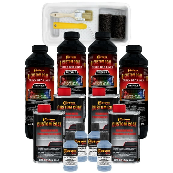 Custom Coat 35177 Camo Medium Blue T94 Urethane Roll-On, Brush-On or Spray-On Truck Bed Liner, 1 Gallon Kit with Roller Applicator Kit