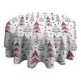 thumbnail image 4 of White Christmas Tree Pattern Round Tablecloth 60"x60",Wrinkle Wipeable Table Cloth for Kitchen Dining Room Picnic Patio Party, 4 of 6