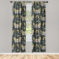 thumbnail image 3 of Ambesonne Astrology Theme Curtains, Starry Moth Pattern, Pair of 28"x95", Sand Brown Dark Grey, 3 of 5