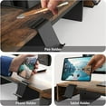 thumbnail image 2 of Desk Dual Monitor Stand Riser with Drawer, Rustic Brown, 2 of 5