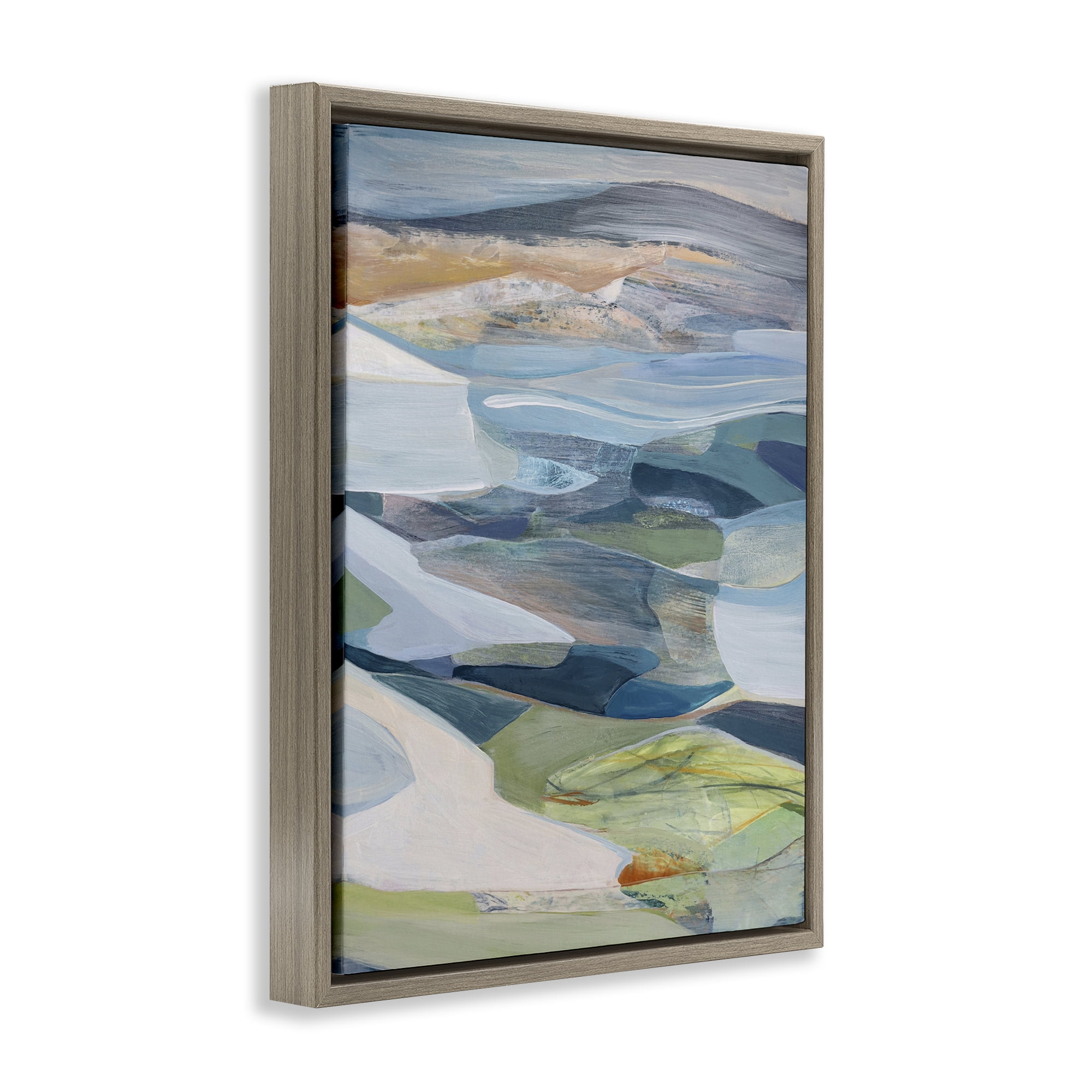 Stupell Industries Shifting Horizons Distortion Brown Framed Floater Canvas Wall Art, design by Farren Lee