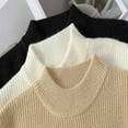 thumbnail image 6 of successthop Mens and Big Mens Sweater Plus Size Ribbed Long Sleeve Knitwear Chunky Crewneck Jacquard Color Block Top, 6 of 9
