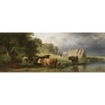 thumbnail image 3 of Friedrich Voltz 14x8 Black Modern Framed Museum Art Print Titled - Rest the Herd of Cows (1873), 3 of 5