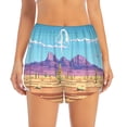 thumbnail image 2 of Rateoe Pixel Desert Landscape Printed 2 in 1 Women's Workout Shorts for Athletic Gym Running Shorts with Phone Pockets-X-Large, 2 of 7