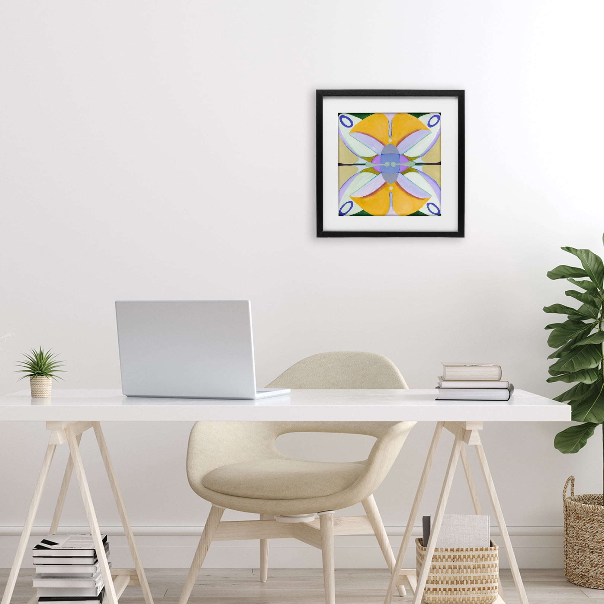 Stupell Industries Warm Revival Kaleidoscope Black Framed Print Under Glass, design by Melissa Wang