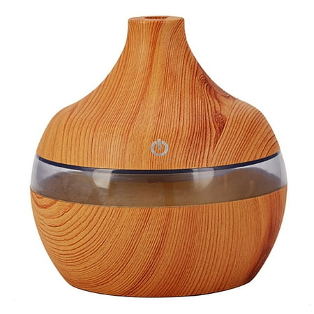 Aromatherapy Essential Oil Diffuser 300ml Wood-grain Ultra Quiet Cool Mist Humidifier With Colorful LED Light Changing