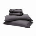 thumbnail image 3 of Superior Chloe 100% Cotton Percale Linen Texture Bed Sheet Set, King, Washed Plum, 3 of 12