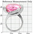 thumbnail image 3 of Silver Womens Ring Rose Pink Anillo Para Mujer Stainless Steel Ring with AAA Grade CZ in Rose, 3 of 5
