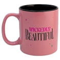 thumbnail image 2 of Taza Grande Metalizada De Cerámica, Diseño Wicked, Tarro para Bebidas Caleintes, Bitono Rosa Exterior, Negra Interior, Capacidad 591 Ml, 2 of 4