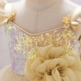 thumbnail image 6 of Pejock Baby Girl Pageant Dress with 3D Flowers & Sequins - Flying Sleeve Mesh Princess Gown for Performances, Recitals, Photoshoots 6M-3Y, 6 of 8