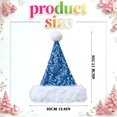 thumbnail image 3 of Personalized Sequin Santa Hat for Adults, Glitter Christmas Party Hat, Xmas Halloween New Year Holiday Headwear, Unisex Sequin Santa Hat with Plush Brim for Xmas New Year Party,Z7-Blue, 3 of 6