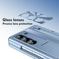 thumbnail image 4 of Dteck for Samsung Galaxy Fold 5 Case with S Pen & Pen Holder, Tempered Glass Screen Protector Hinge Protection PC Case Shockproof Stand Luxury Cover for Galaxy Z Fold 5,Blue, 4 of 8